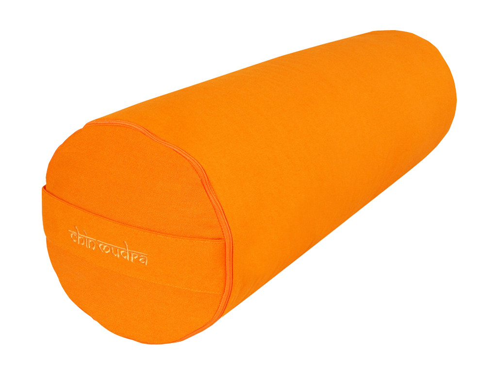 Item Bolster de yoga 100 % coton Bio 65 cm x 21 cm KAPOK Orange Safran