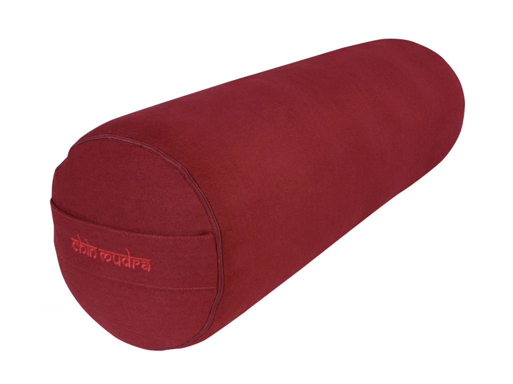 Item Bolster de yoga 100 % coton Bio Epeautre 65 cm x 21 cm Bordeaux