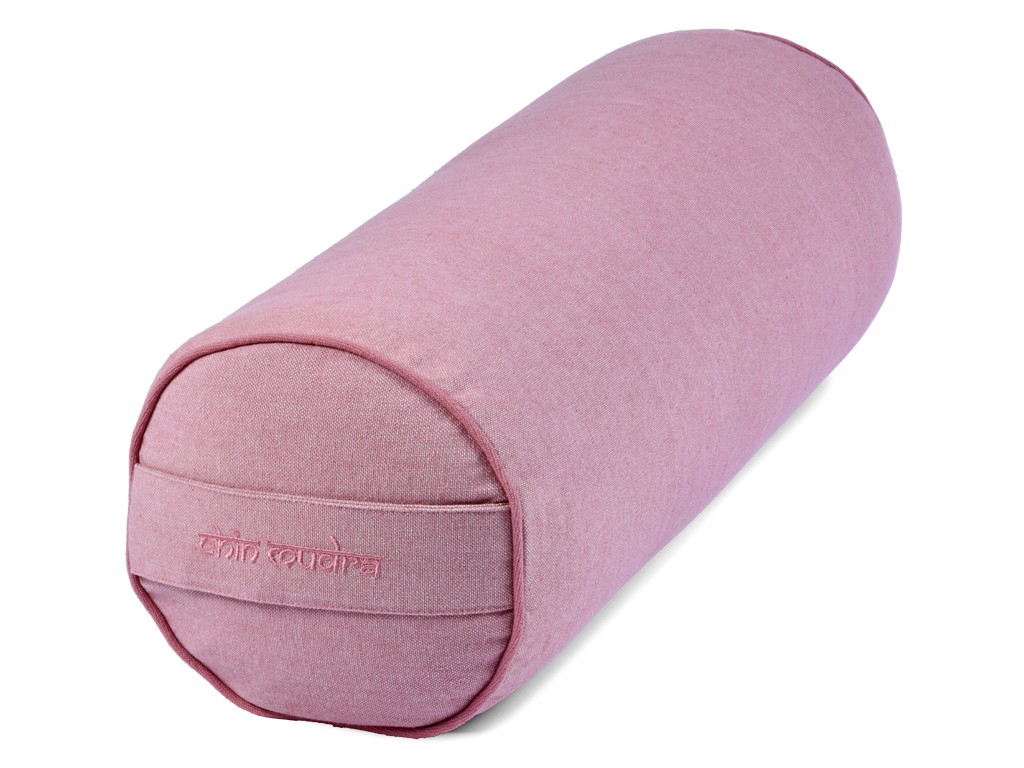 Item Bolster de yoga Cylindrique en Chambray de coton biologique - Épeautre Rose chambray