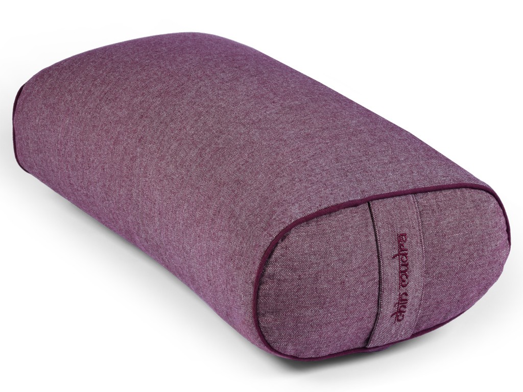 Item Bolster de yoga Ovale en Chambray de coton biologique - Épeautre Prune chambray