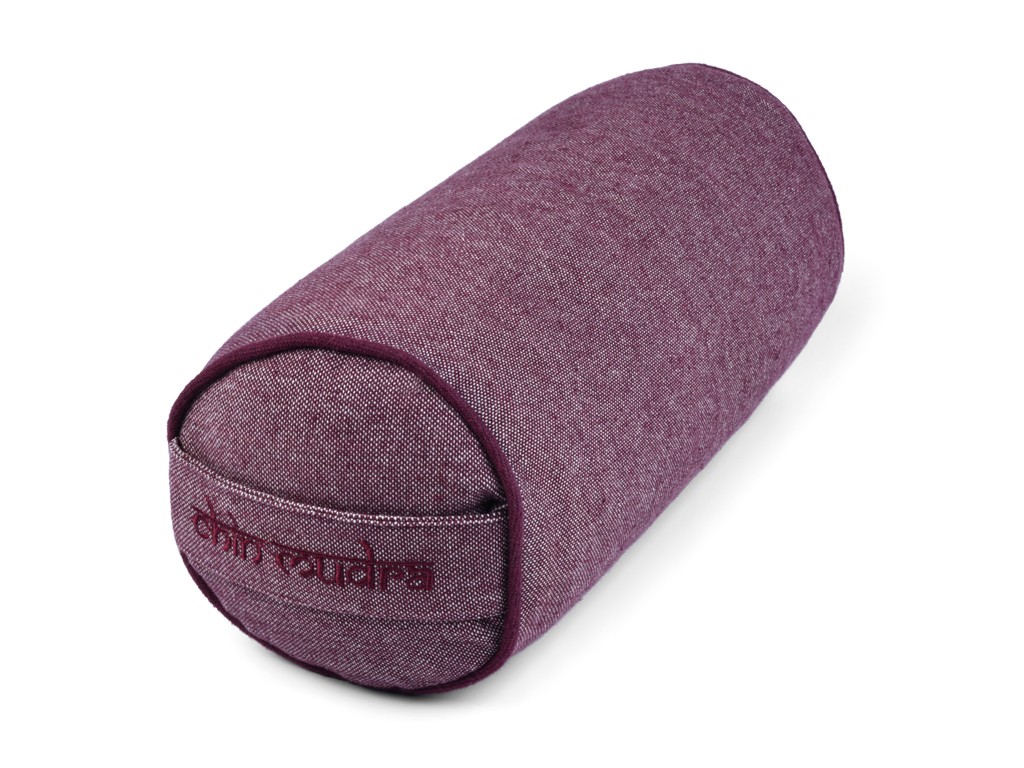 Item Mini almofada cilíndrica em chambray de algodão orgânico - espelta Ameixa Chambray