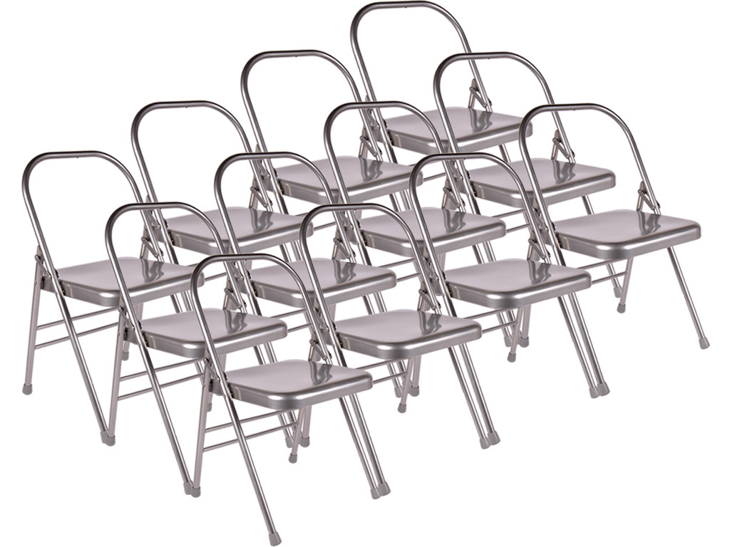 Item Chaise de Yoga 1 Barre Haute Grise Lot de 12