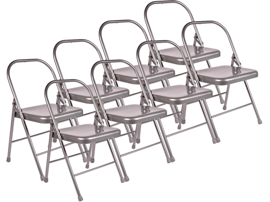 Item Chaise de Yoga 2 barres Haute Grise Lot de 8