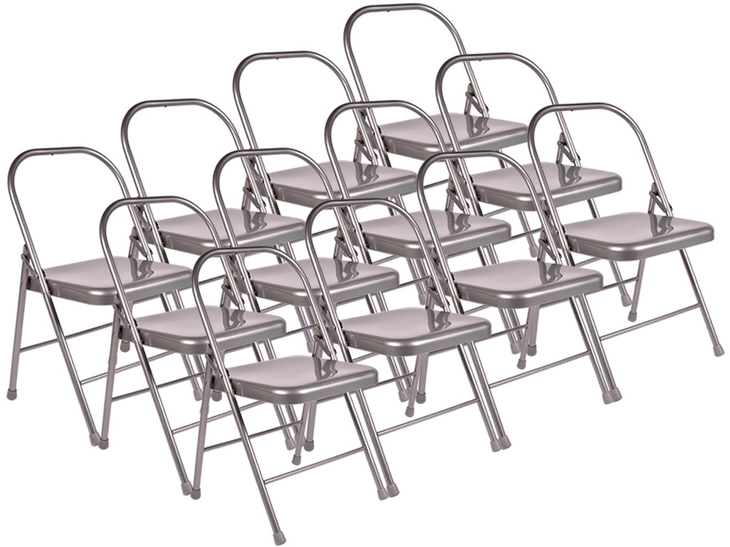 Item Chaise de Yoga 2 barres Haute Grise Lot de 12
