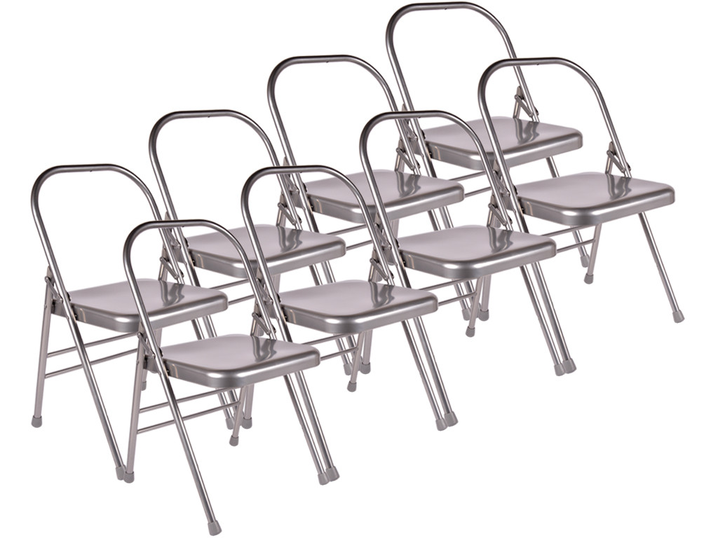 Item Chaise de Yoga Standard 1 Barre Grise Lot de 8