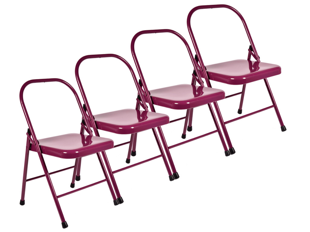 Item Chaise de Yoga Standard 2 Barres Prune Lot de 4