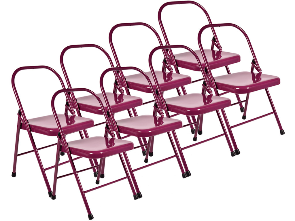 Item Chaise de Yoga Standard 2 Barres Prune Lot de 8