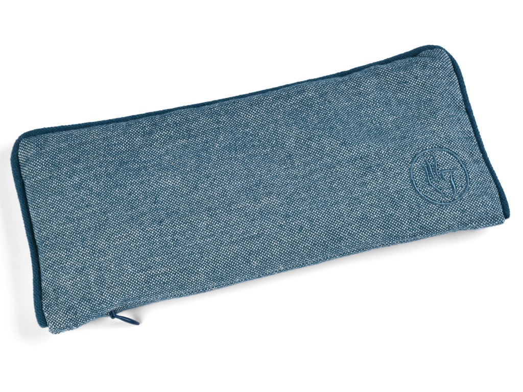 Item Almofada para os olhos em algodão chambray orgânico e linho. Algodão Chambray Azul