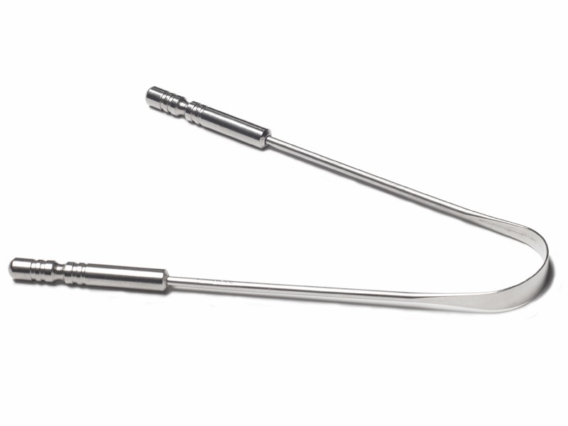 Item Raspador de língua confortável 100% aço inoxidável