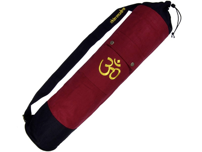 Item Sac à tapis de yoga 100% Coton Bio 71cm x 15cm Bordeaux/noir