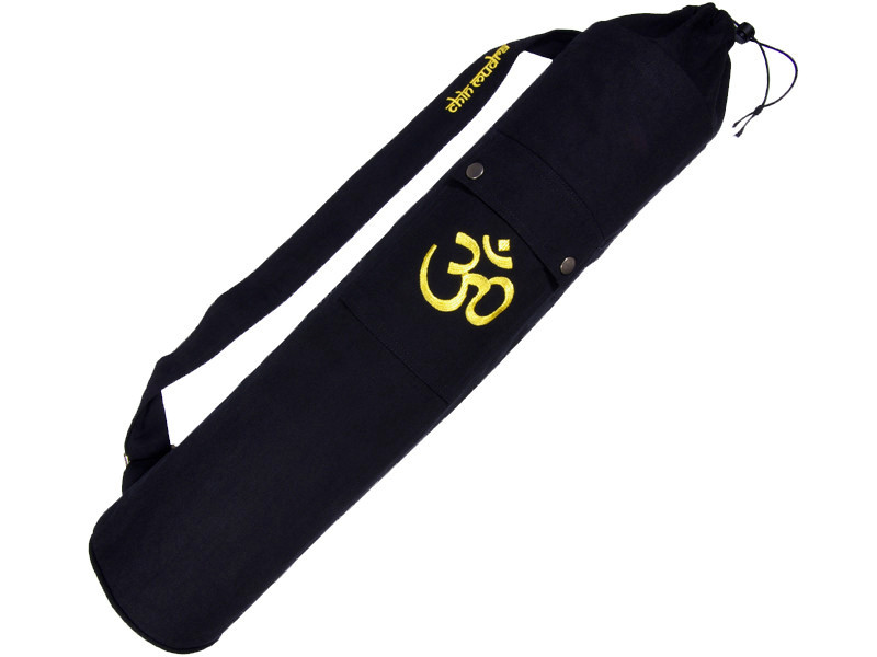 Item Bolsa para tapete de ioga 100% algodão orgânico 90cm X 15cm Preto