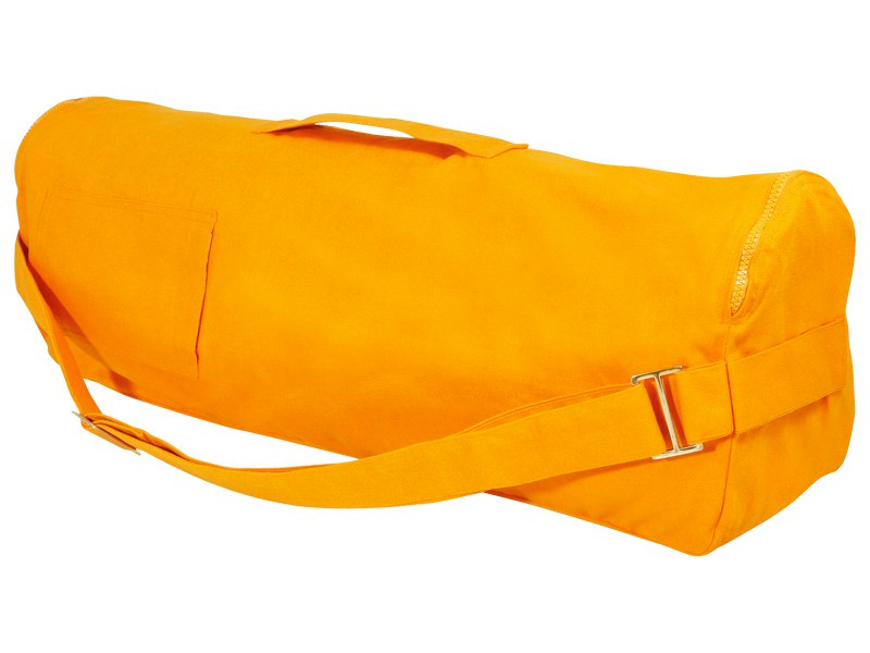 Item Bolsa para tapete de ioga elegante e moderna, 100% algodão orgânico, 80 cm x 17 cm. Açafrão Laranja