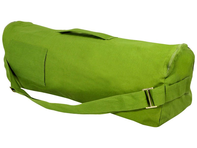 Item Bolsa para tapete de ioga elegante e moderna, 100% algodão orgânico, 80 cm x 17 cm. Verde