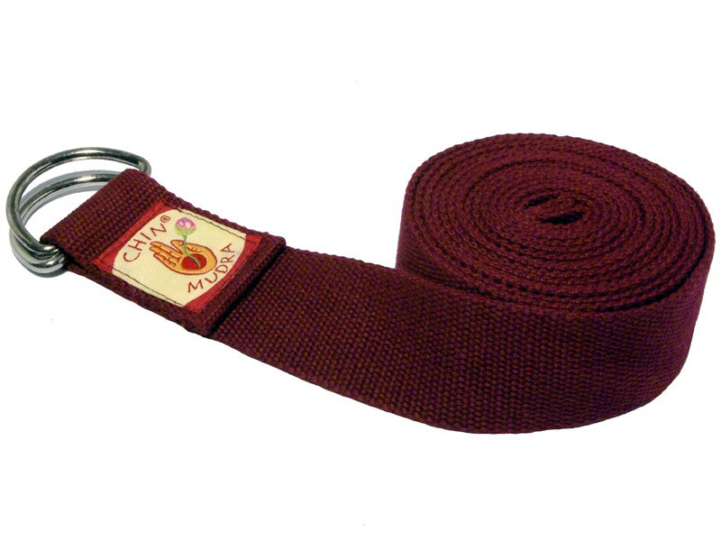 Item Sangle de yoga 100% coton Bio boucle 1/2 lune Bordeaux