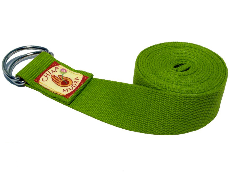 Item Alça de ioga 100% algodão orgânico com laço de 1/2 lua Verde