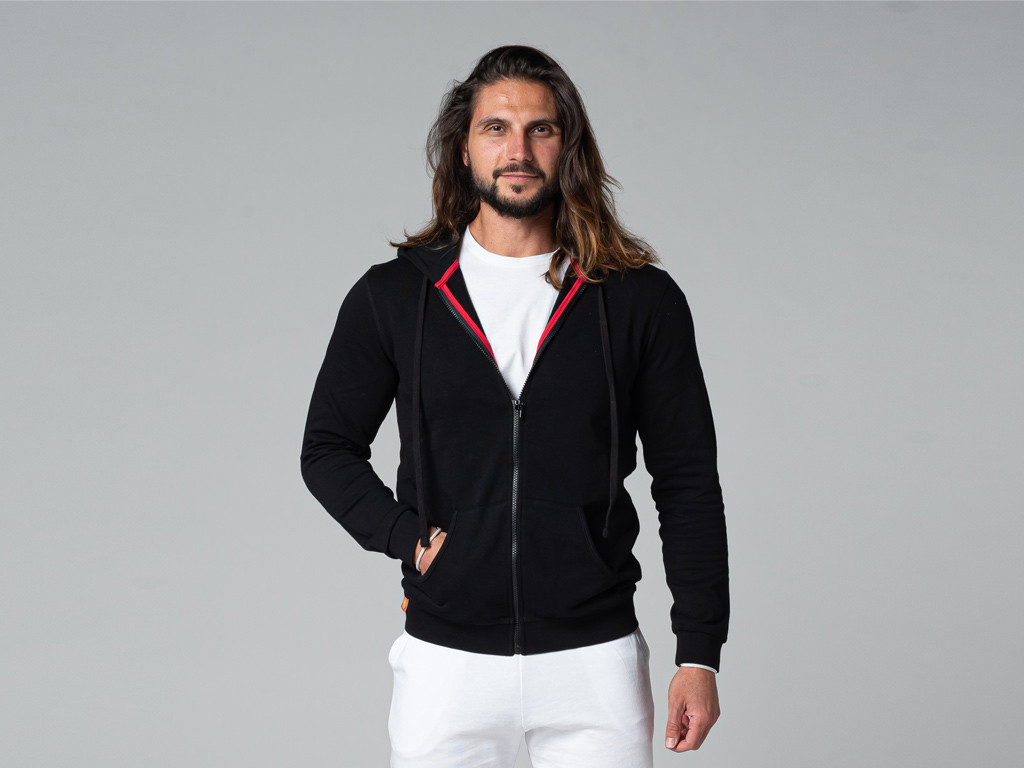 Item Sweat a Capuche Homme 100% Bio Noir
