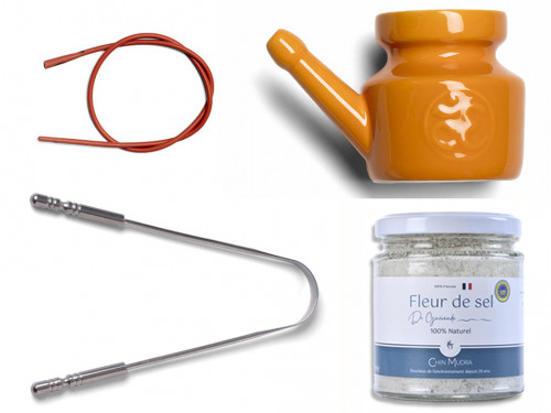 Kit Lota Jala Neti complet Porcelaine Orange Safran