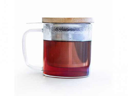 Mug en Verre avec Filtre et Couvercle